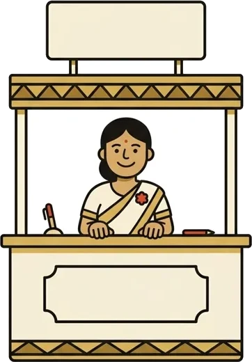 A buyer at a booth